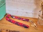 Porte-clés collier tartan rouge