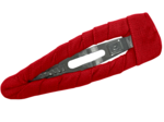 Barrette clic-clac tissu rouge foncé