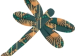 Barrette libellule eventail or vert