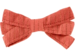 Barrette noeud ruban gaze lurex corail