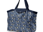 Grand sac cabas en tissu orque bleue