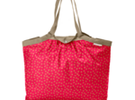 Sac cabas taille moyenne plissé feuillage or rose