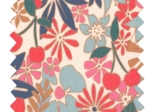 Coupon tissu enduit de 35cm  cerise en fleur