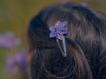 Barrette clic-clac fleur étoile lavandula