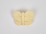 Barrette petit papillon rayé jaune