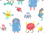 Tissu jersey petits monstres