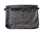 Pochette tissu suédine pailletée argent