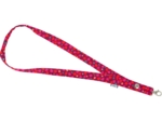 Porte-clés collier pompons cerise