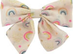 Barrette noeud papillon arc en ciel