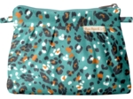 Mini pochette plissée panthère jade