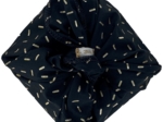 Furoshiki petit 35 x 35 cm  paille dorée noir
