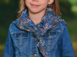 Petit foulard pompon monet lilas