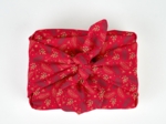 Furoshiki moyen 48 x 48 cm ex2557 noel mini feuillage houx or rouge