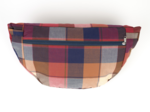 Petit sac banane tartan lurex rubis