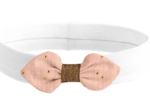 Bandeau jersey bébé noeud gaze pois or rose