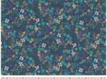 Coupon tissu 50 cm ex2340 mini fleuri bleu vert