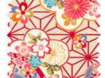 Tissu enduit  au mètre  origamis fleuris