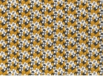 Tissu enduit  au mètre fleurs moutarde ex1055