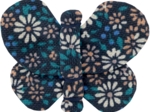 Barrette petit papillon paquerette marine
