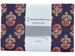 Coupon tissu 1 m ex2639 indienne géofleur marine