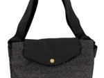 Grand sac cabas en tissu noir pailleté