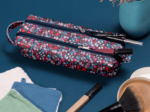 Trousse double compartiment romance fleurie