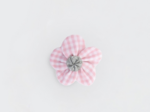 Mini Barrette Pétales de Fleur vichy rose