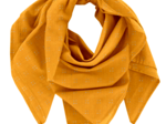 Foulard pompon gaze dentelle ocre