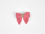 Barrette Mini Noeud Papillon gaze pois or rose sorbet