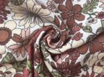 Tissu ex2635 gaze fleur rétro terracotta