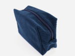 Trousse de toilette rectangle velours côtelé large marine
