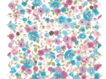 Tissu coton au mètre mini fleurs violet et bleuex1053