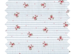 Tissu coton au mètre ex2328 rayures fleuries bleu