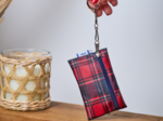 Pochette porte-clés tartan rouge
