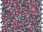 Tissu coton au mètre camelias rubis