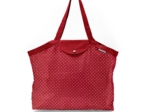 Sac cabas taille moyenne plissé pois rouge