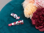 Petite barrette mini bonbon rouge corolle