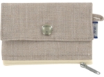 Mini pochette porte-monnaie lin argenté