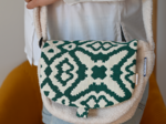 Rabat petite besace jacquard vert