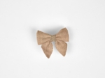 Barrette Mini Noeud Papillon gaze pailletée camel