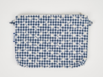 Pochette tissu vichy brodé marine