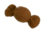 Petite barrette mini bonbon gaze pois or caramel