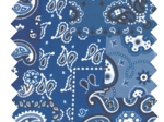 Tissu coton au mètre ex2640 bandana patch bleu
