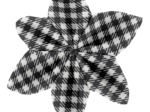 Barrette fleur étoile vichy noir