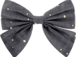 Barrette noeud papillon gaze gris or