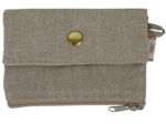 Mini pochette porte-monnaie lin doré