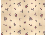 Tissu jersey vichy fleuri naturel
