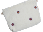 Mini pochette tissu moumoute ivoire fleurie