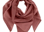 Foulard pompon gaze pois or rouille