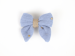 Barrette Mini Noeud Papillon gaze pois or bleu baltique